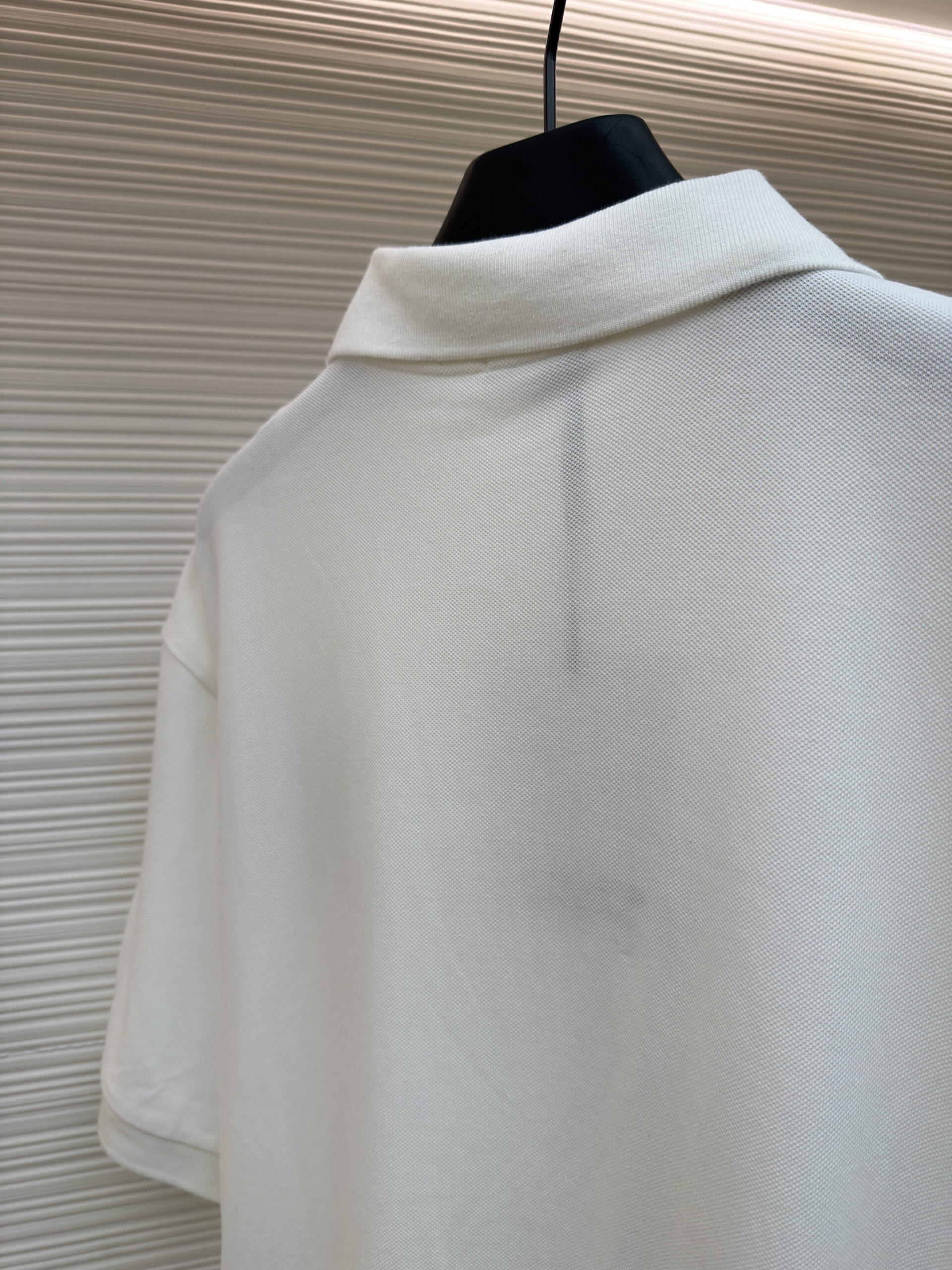 Moncler Inspired White Varsity Letter Polo - Image 5