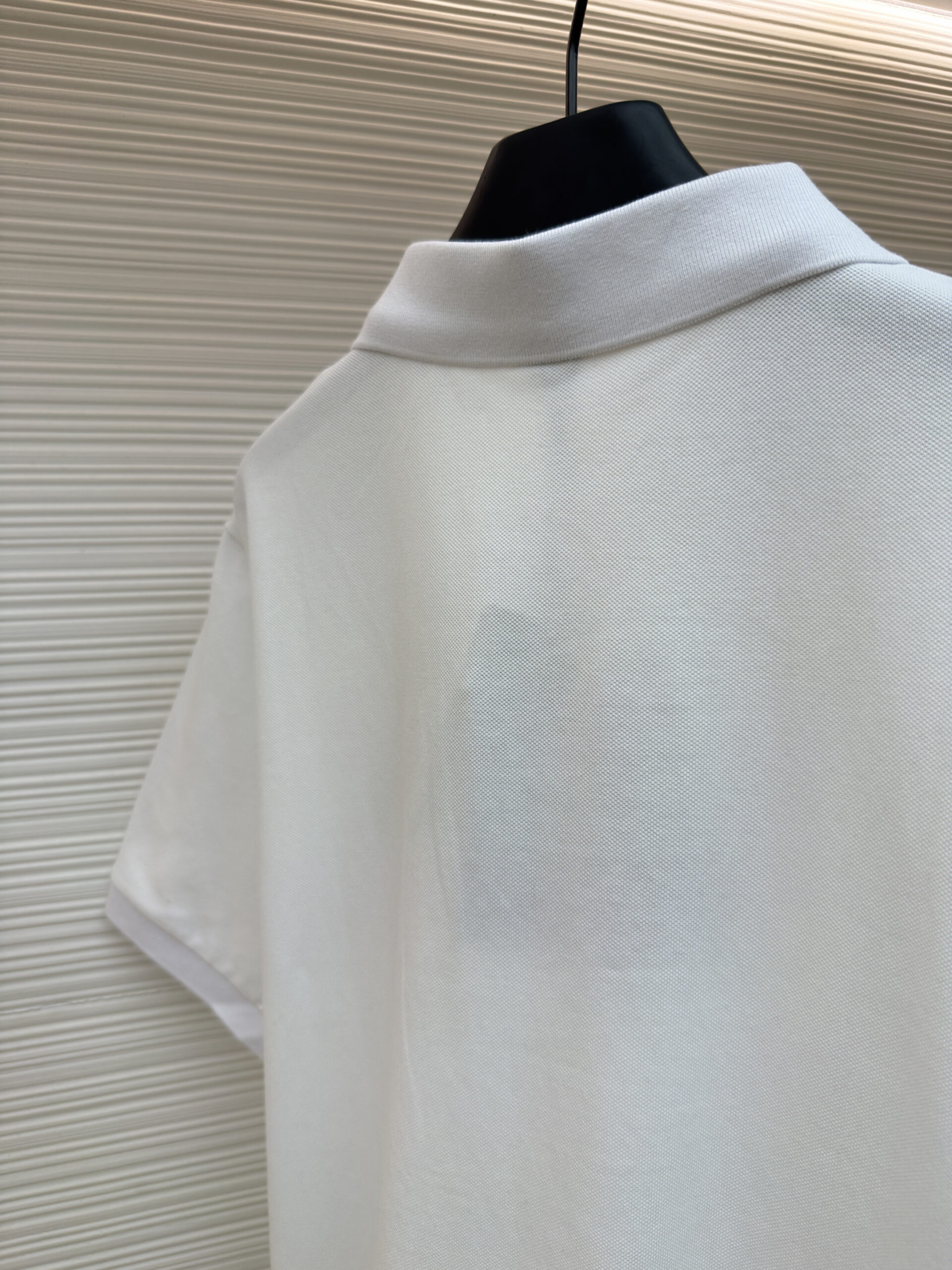 Moncler Inspired White Tonal Patch Polo - Image 2