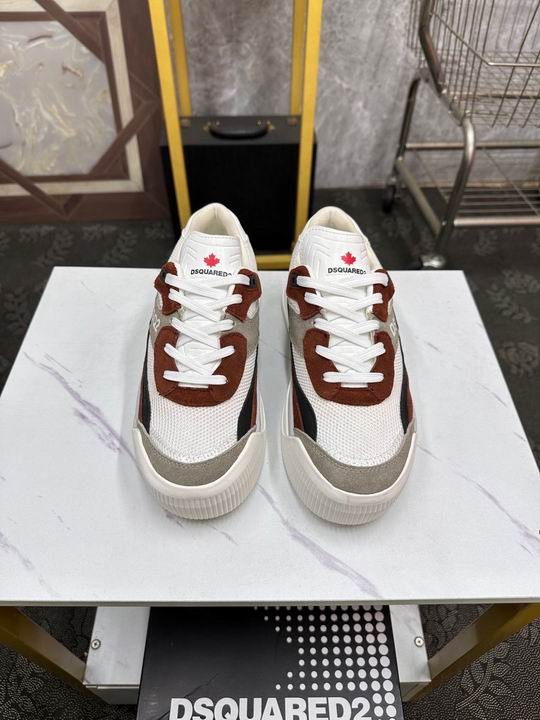 DSQUARED2 Skate Low-Top Sneakers – White/Brown - Image 4
