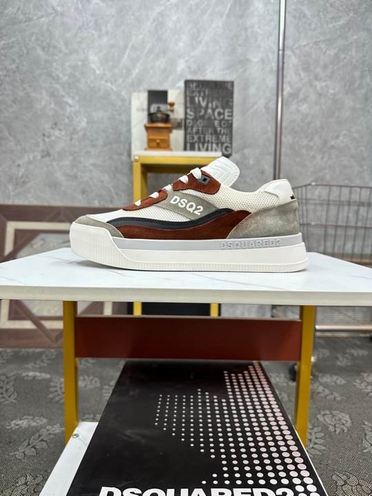 DSQUARED2 Skate Low-Top Sneakers – White/Brown - Image 3