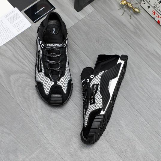 DOLCE & GABBANA NS1 Low-Top Sneakers – Black/White Mesh - Image 2