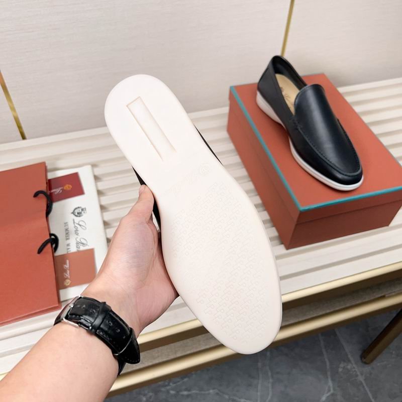 Loro Piana Summer Walk Loafers in Black Leather - Image 2