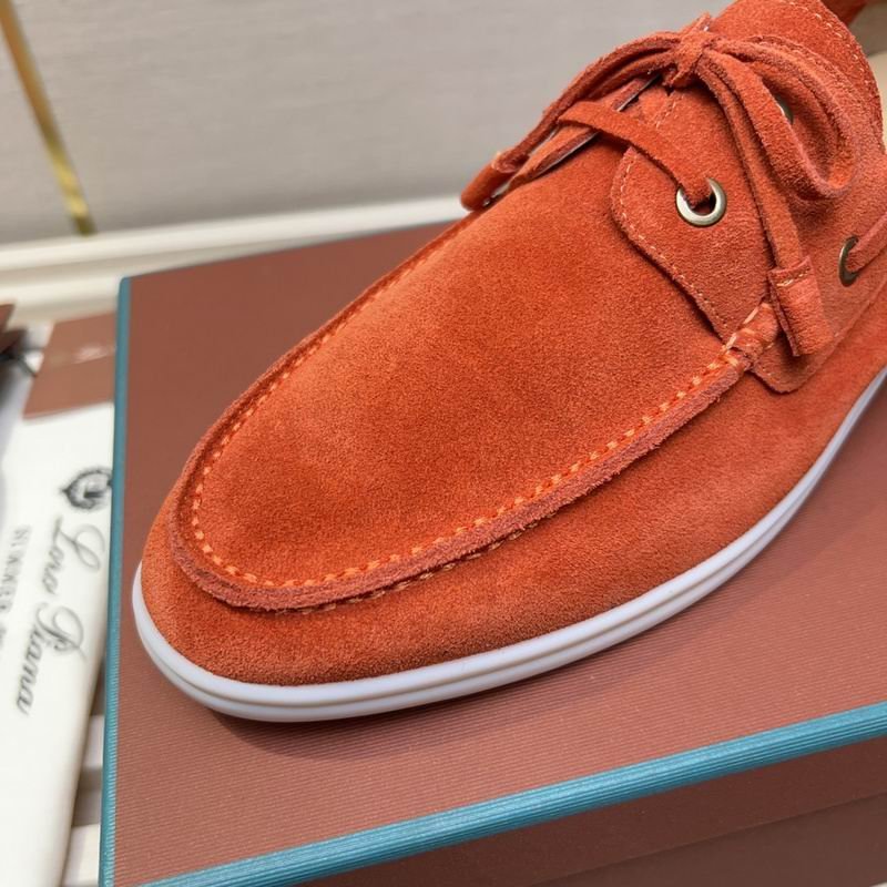 Loro Piana Summer Walk Boat Shoes in Burnt Orange Suede - Image 3
