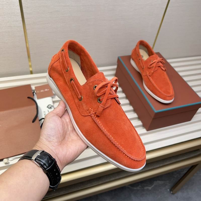 Loro Piana Summer Walk Boat Shoes in Burnt Orange Suede - Image 2