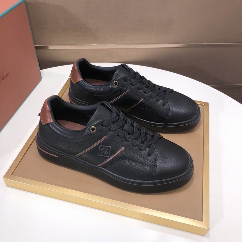 Loro Piana Nuages Leather Low-Top Sneakers - Black - Image 4