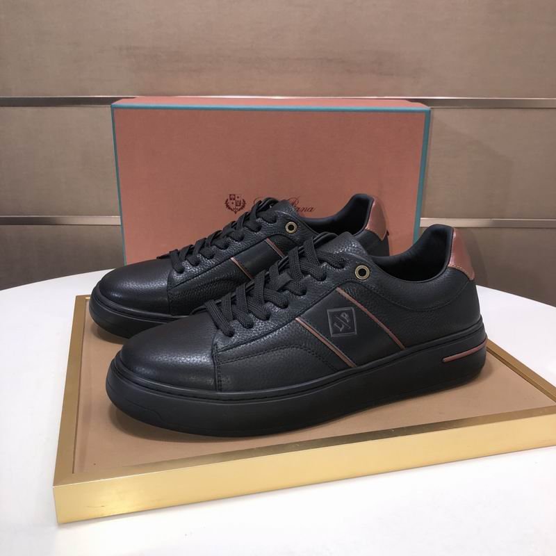 Loro Piana Nuages Leather Low-Top Sneakers - Black - Image 3