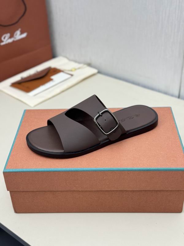 Loro Piana Sea-Slide Buckle Sandals -Dark Taupe - Image 4