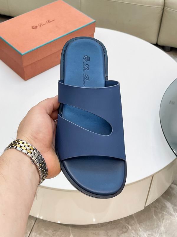 Loro Piana Sea-Slide Sandals-Navy Blue - Image 2